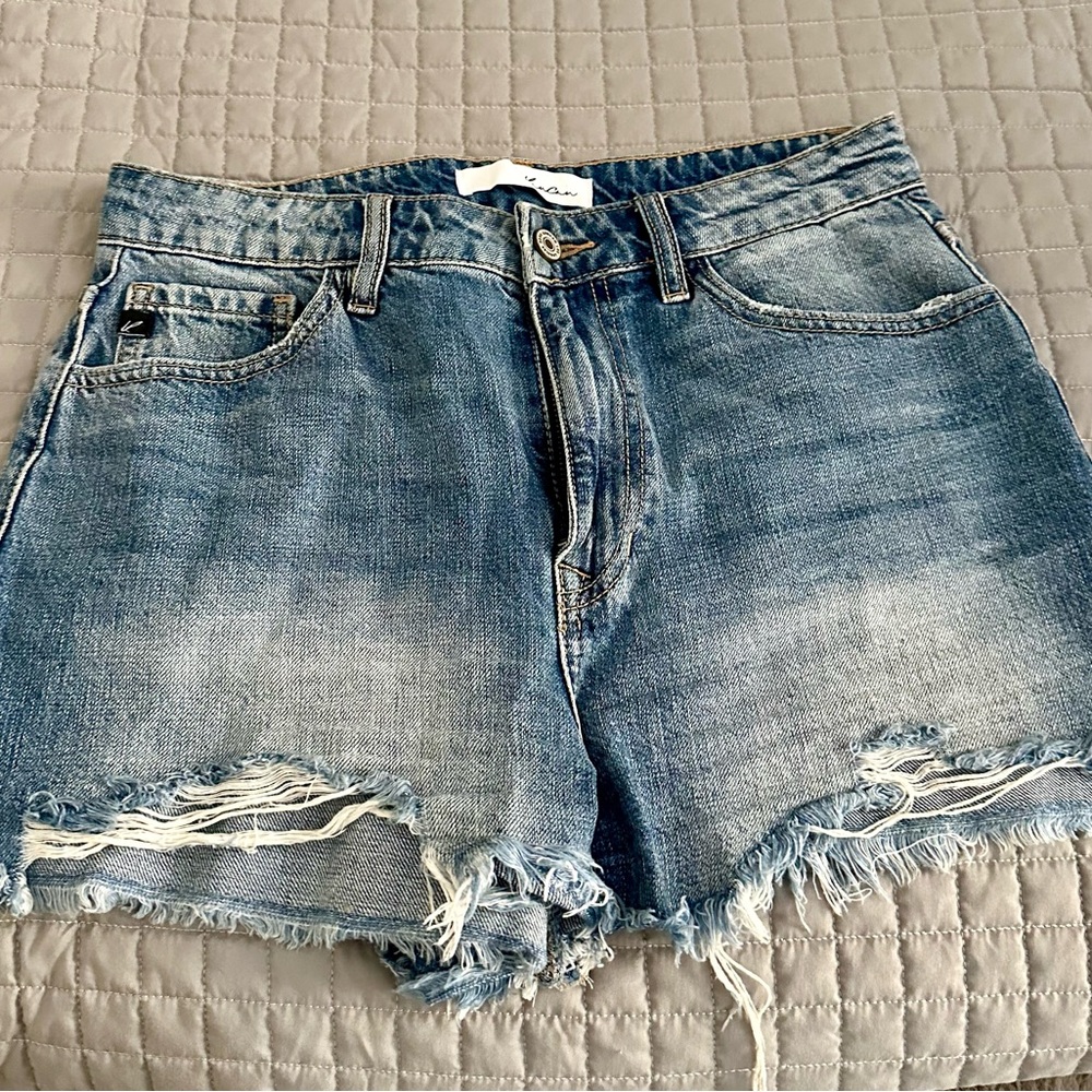 KanCan Blue Distressed Jean Shorts